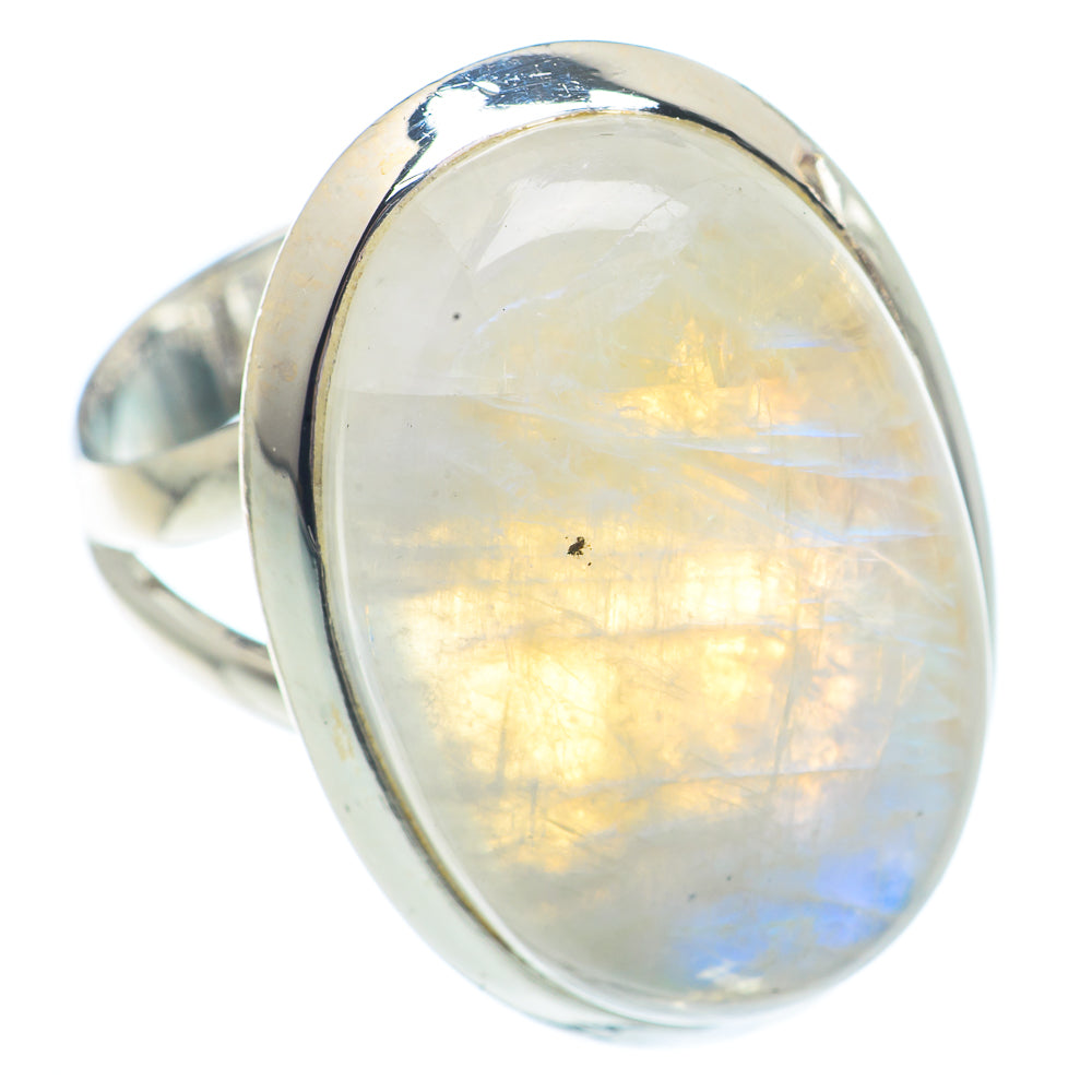 Rainbow Moonstone Rings handcrafted by Anasilvercos - RING72881