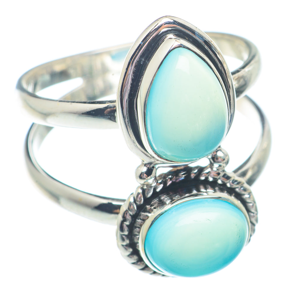 Aqua Chalcedony Rings handcrafted by Anasilvercos - RING72894