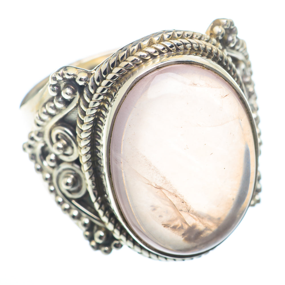Rose Quartz Rings handcrafted by Anasilvercos - RING72945