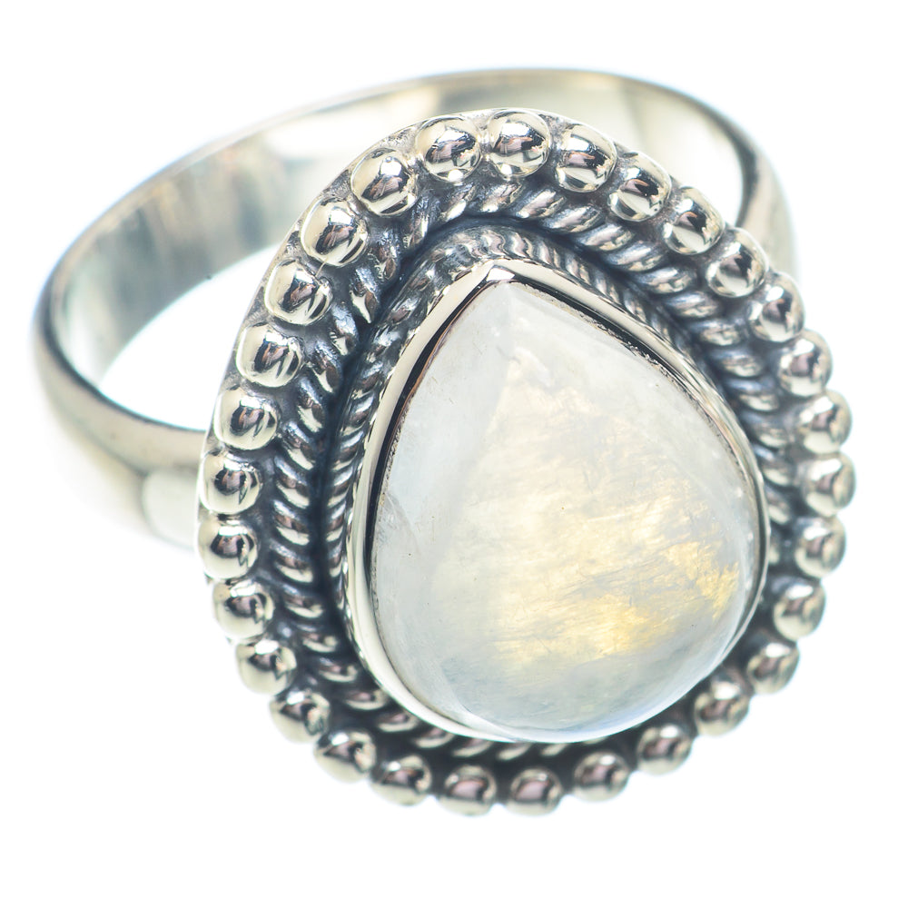 Rainbow Moonstone Rings handcrafted by Anasilvercos - RING72962