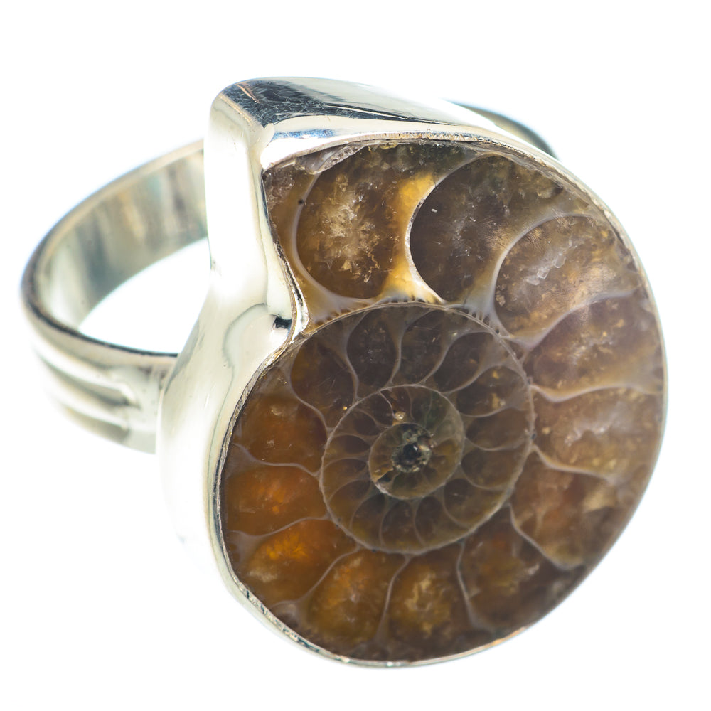 Ammonite Fossil Rings handcrafted by Anasilvercos - RING73019