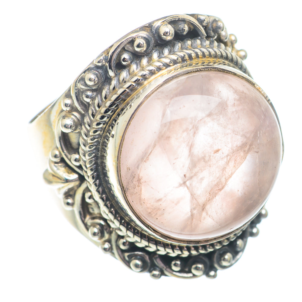 Rose Quartz Rings handcrafted by Anasilvercos - RING73023