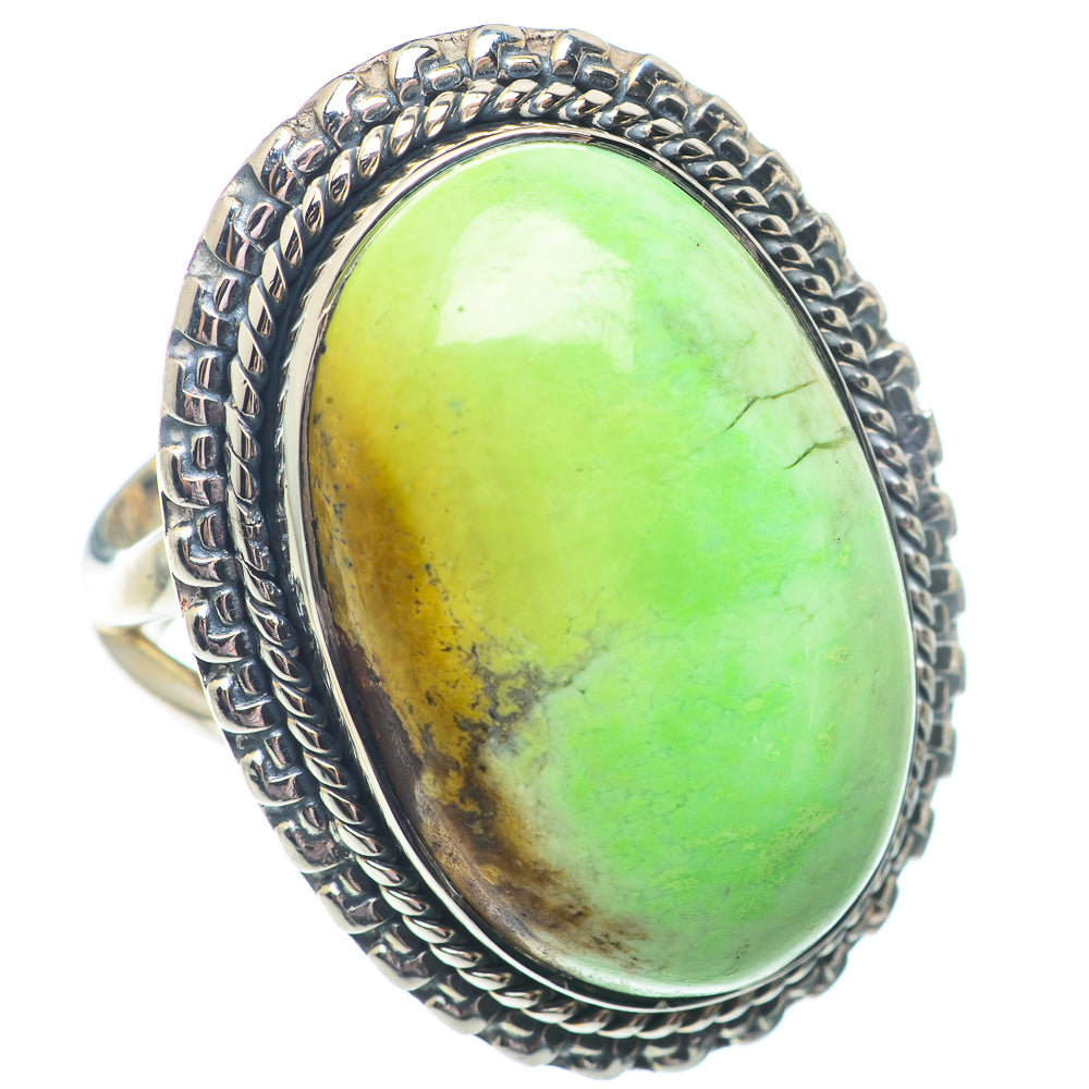 Lemon Chrysoprase Rings handcrafted by Anasilvercos - RING73056