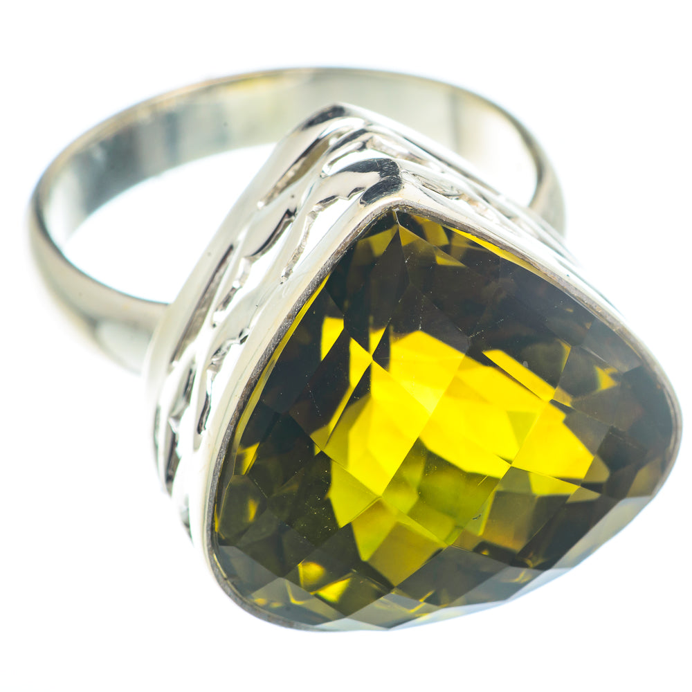 Olive Quartz Rings handcrafted by Anasilvercos - RING73057