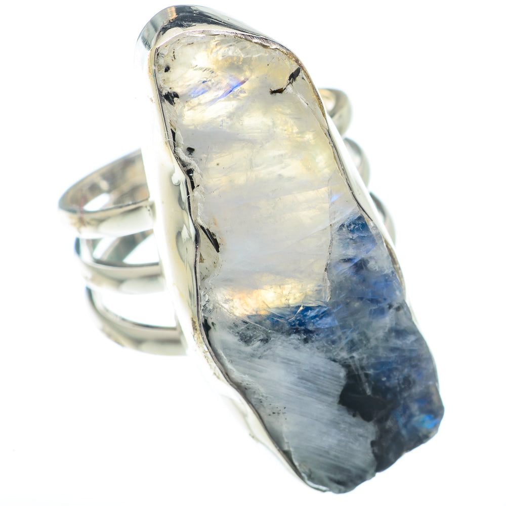 Rainbow Moonstone Rings handcrafted by Anasilvercos - RING73079