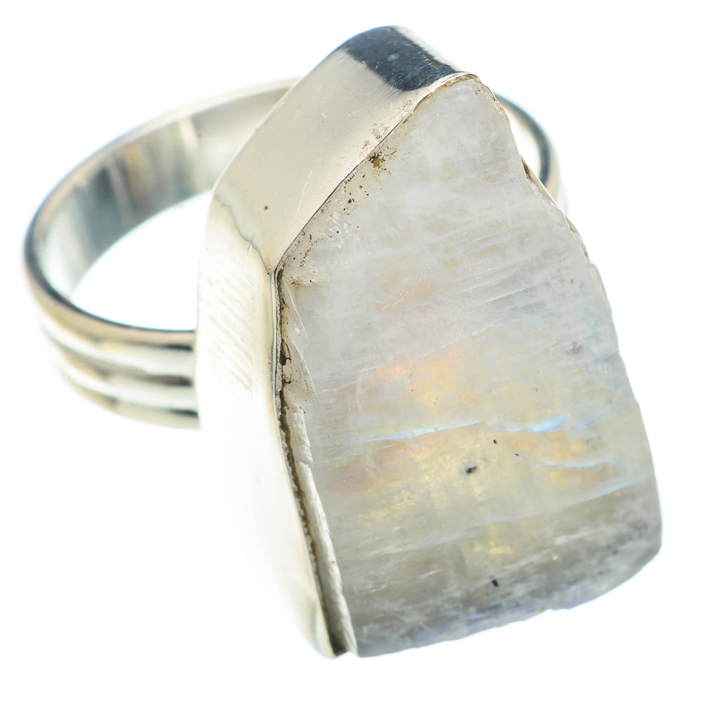 Rainbow Moonstone Rings handcrafted by Anasilvercos - RING73081