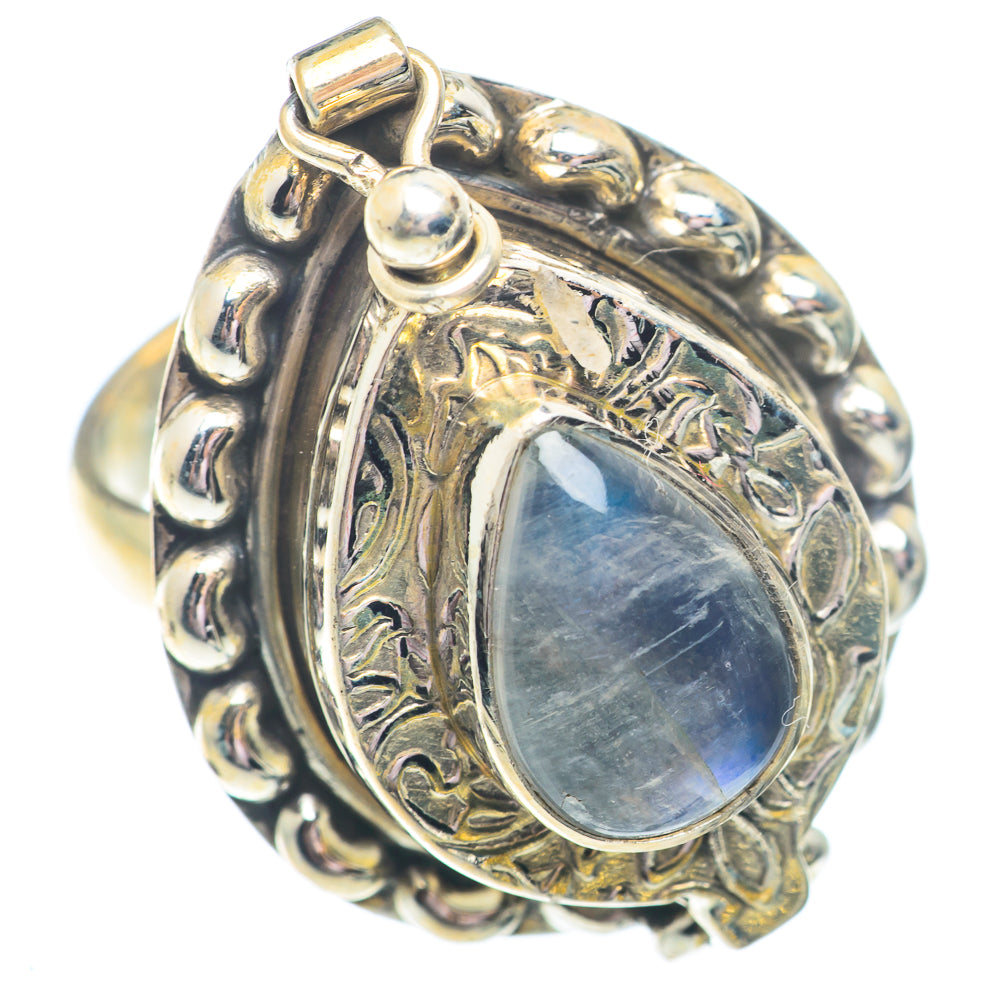 Rainbow Moonstone Rings handcrafted by Anasilvercos - RING73126