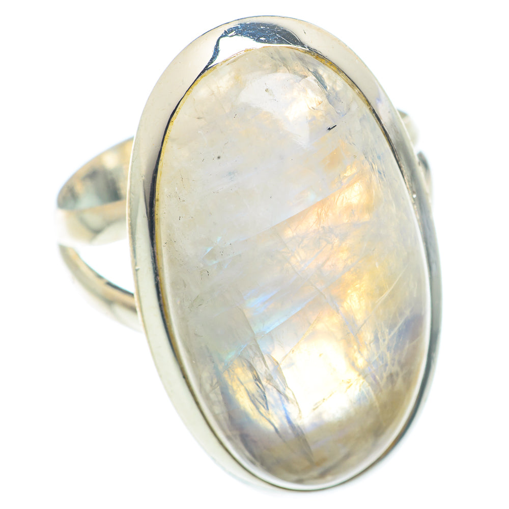 Rainbow Moonstone Rings handcrafted by Anasilvercos - RING73129