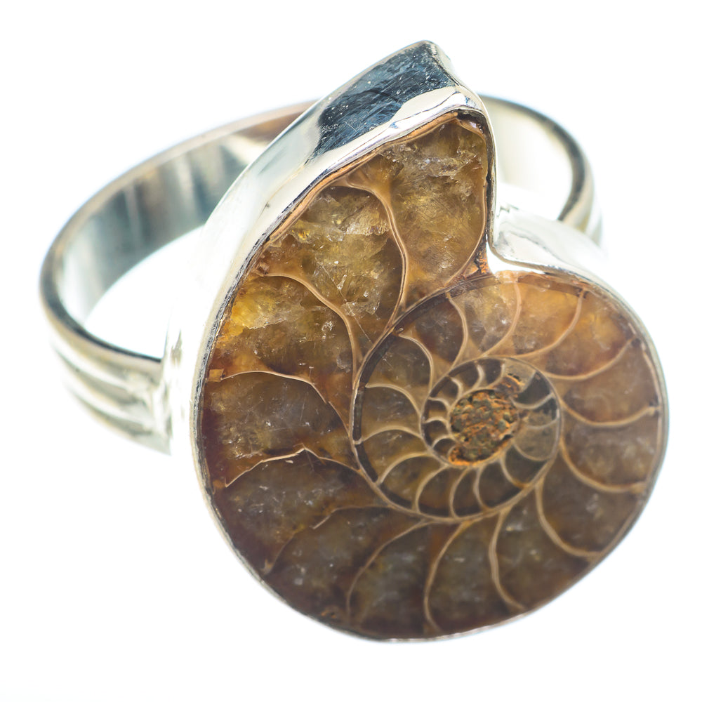 Ammonite Fossil Rings handcrafted by Anasilvercos - RING73138