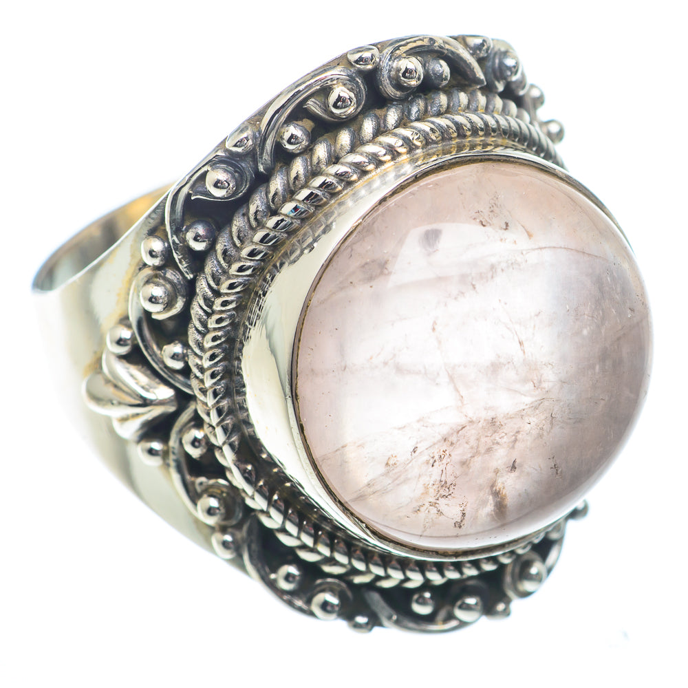 Rose Quartz Rings handcrafted by Anasilvercos - RING73160