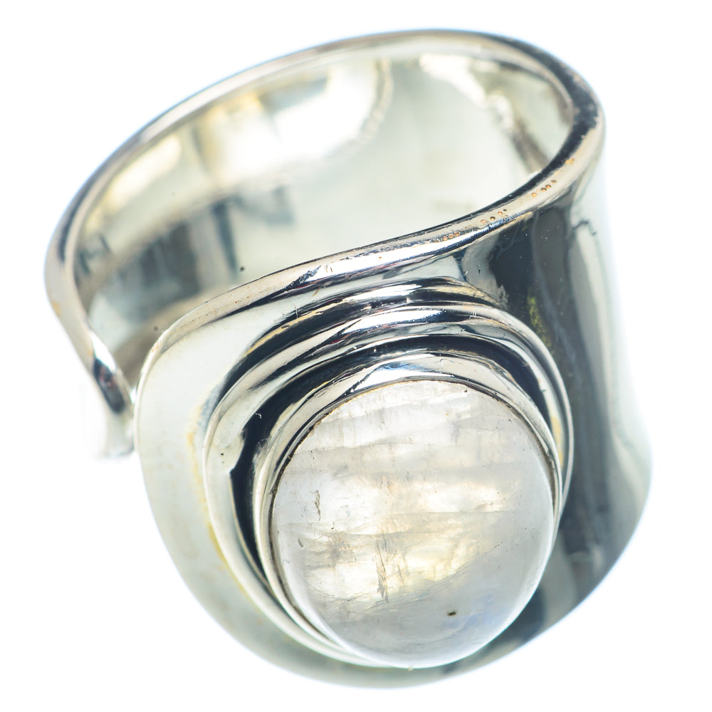 Rainbow Moonstone Rings handcrafted by Anasilvercos - RING73175
