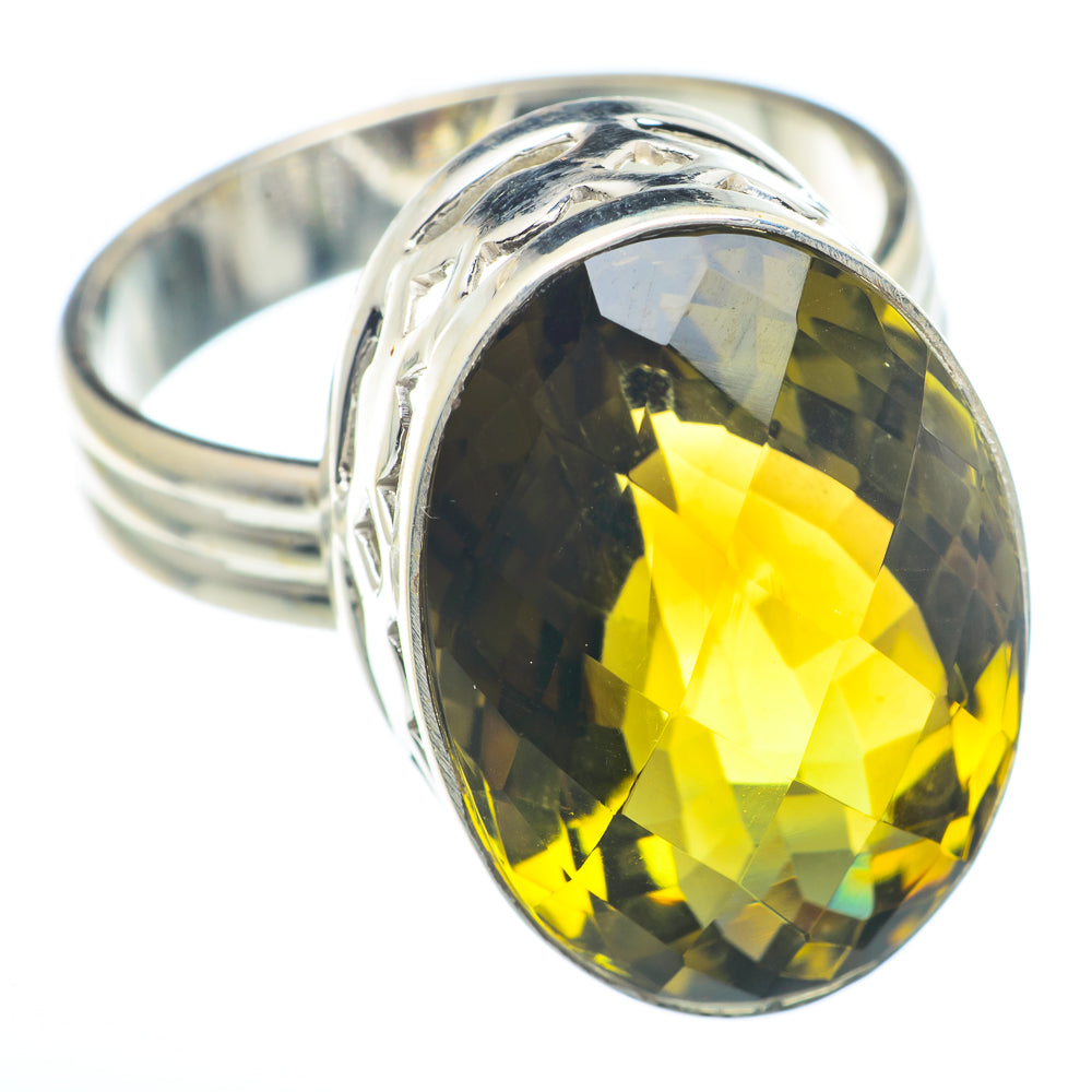 Olive Quartz Rings handcrafted by Anasilvercos - RING73184