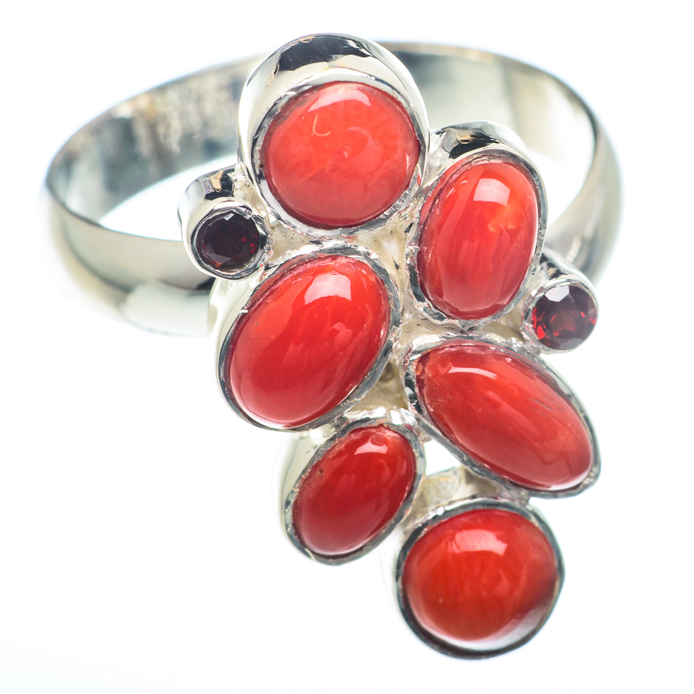 Red Coral Rings handcrafted by Anasilvercos - RING73206