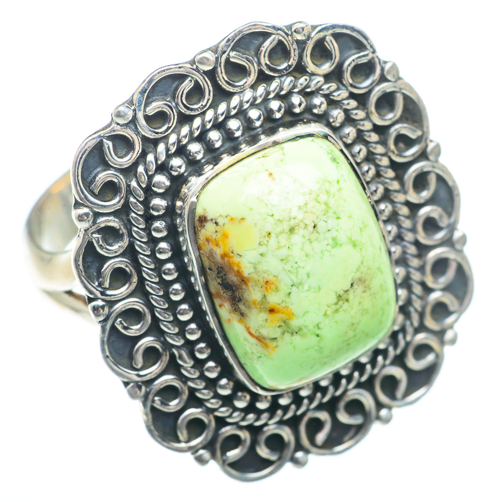 Lemon Chrysoprase Rings handcrafted by Anasilvercos - RING73236 - Photo 2