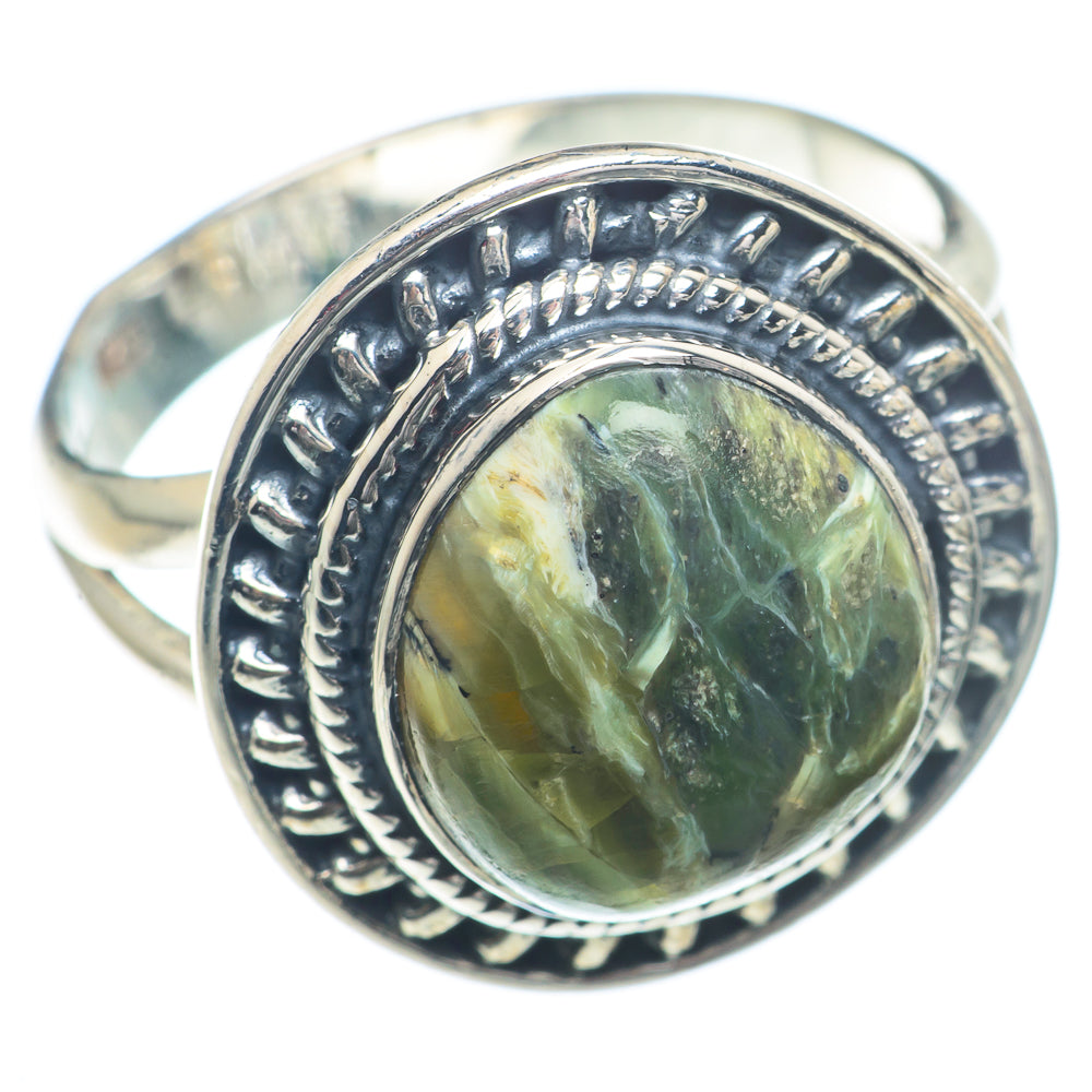 African Green Opal Rings handcrafted by Anasilvercos - RING73238 - Photo 2