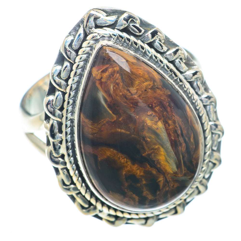 Golden Pietersite Rings handcrafted by Anasilvercos - RING73240