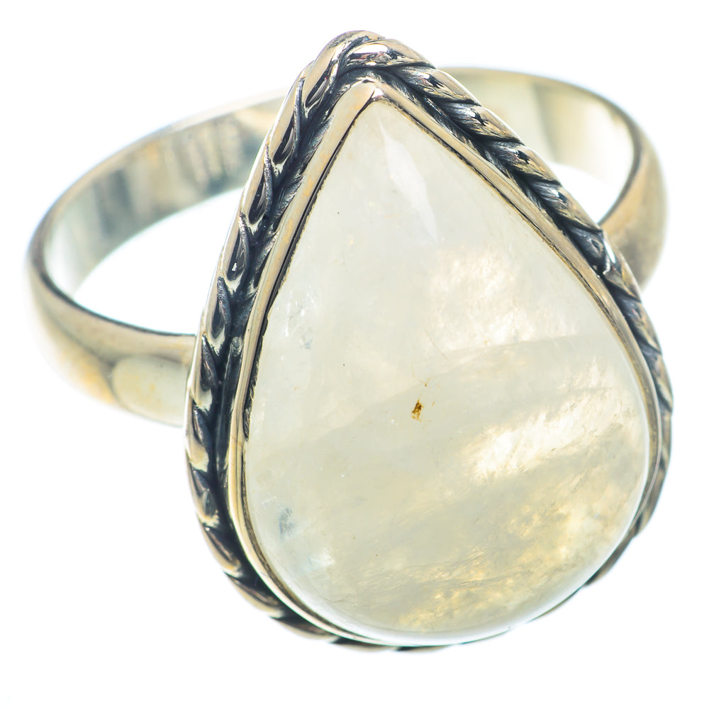 Rainbow Moonstone Rings handcrafted by Anasilvercos - RING73298
