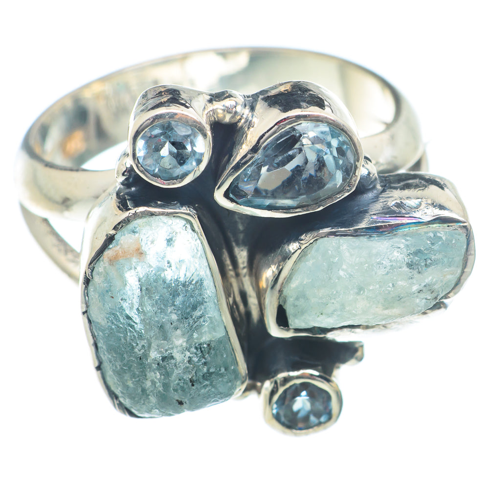 Aquamarine Rings handcrafted by Anasilvercos - RING73309