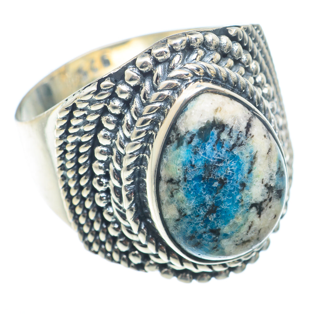 K2 Blue Azurite Rings handcrafted by Anasilvercos - RING73345