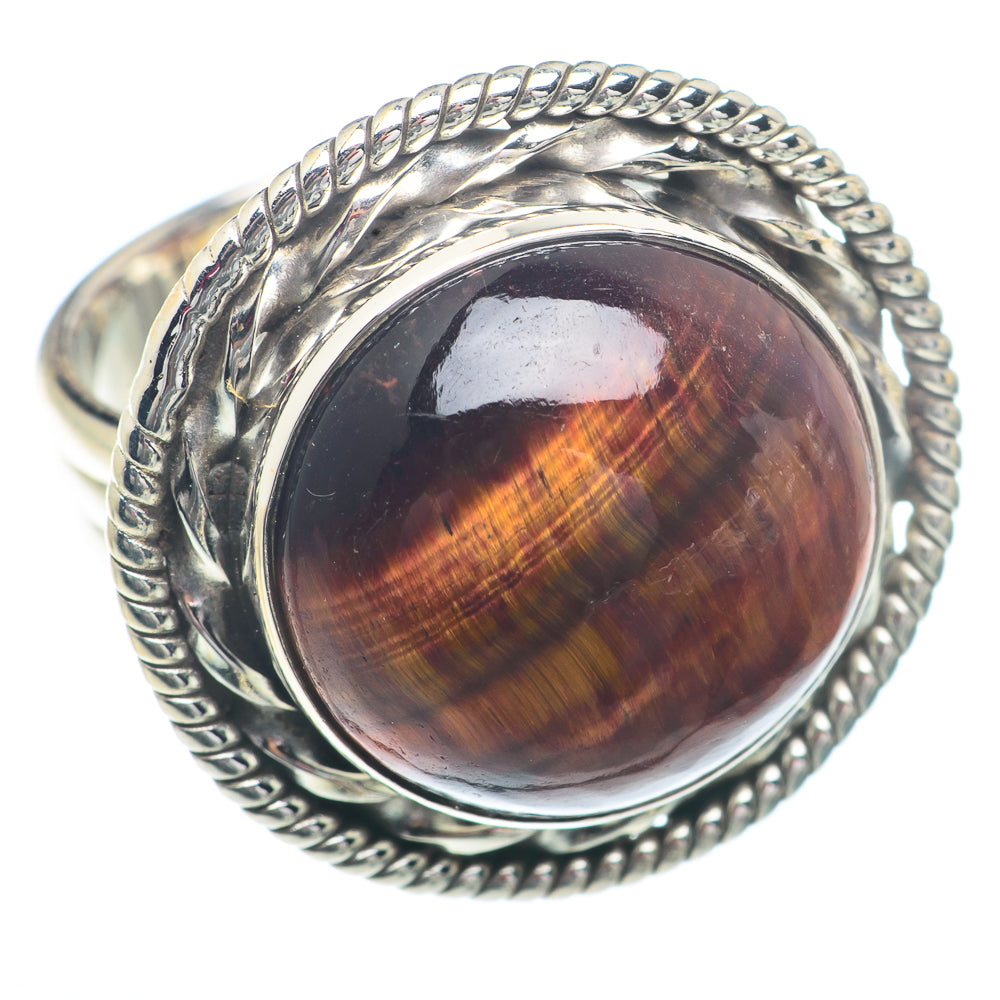 Red Tiger Eye Rings handcrafted by Anasilvercos - RING73353
