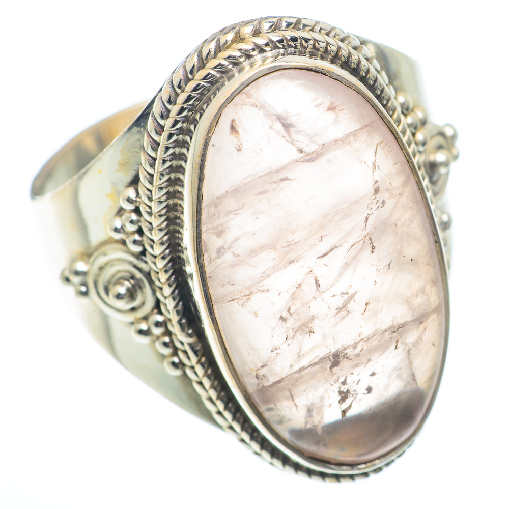 Rose Quartz Rings handcrafted by Anasilvercos - RING73357