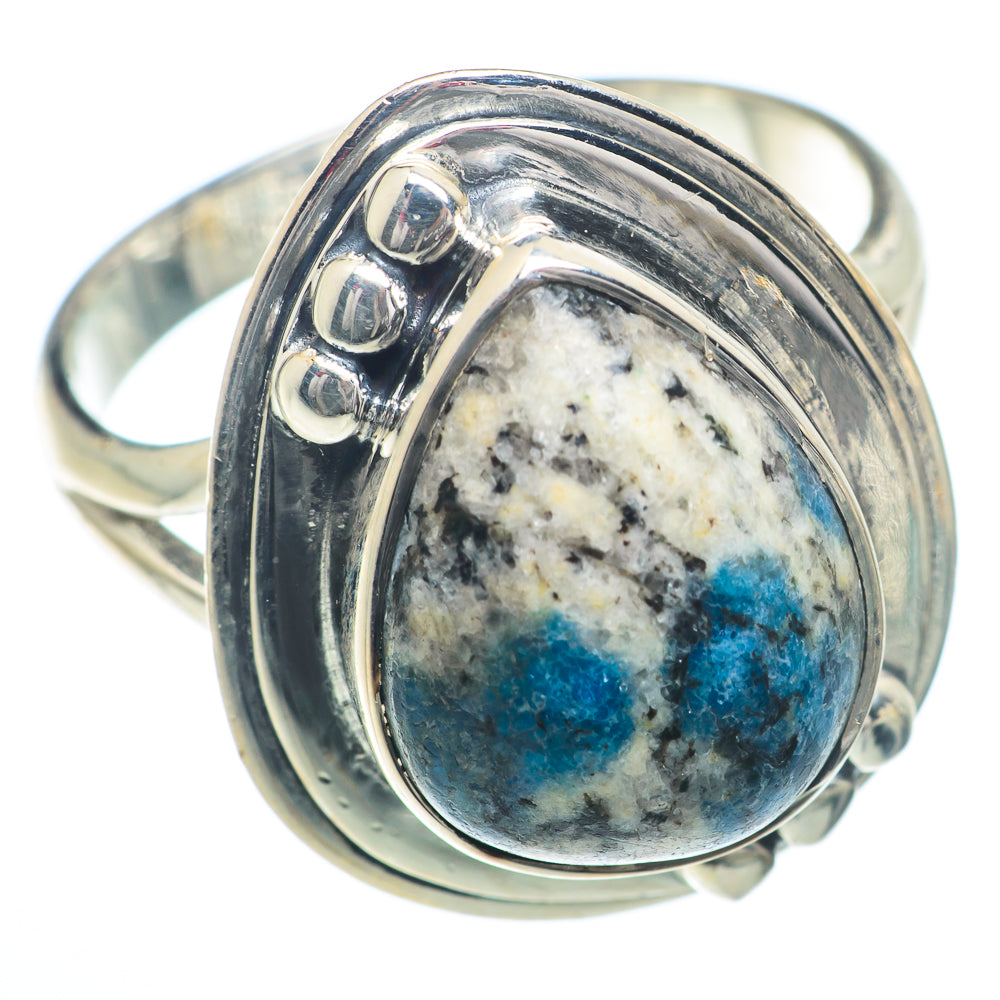K2 Blue Azurite Rings handcrafted by Anasilvercos - RING73379