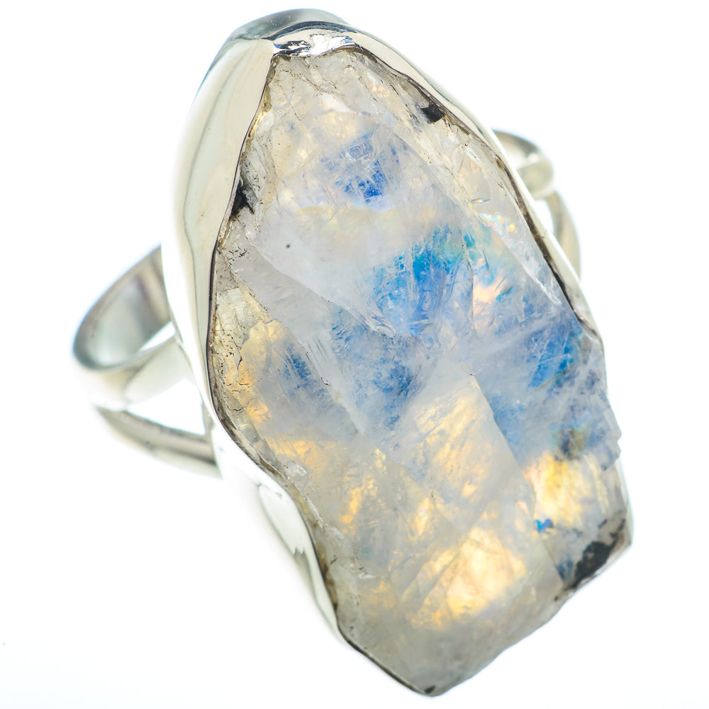 Rainbow Moonstone Rings handcrafted by Anasilvercos - RING73408