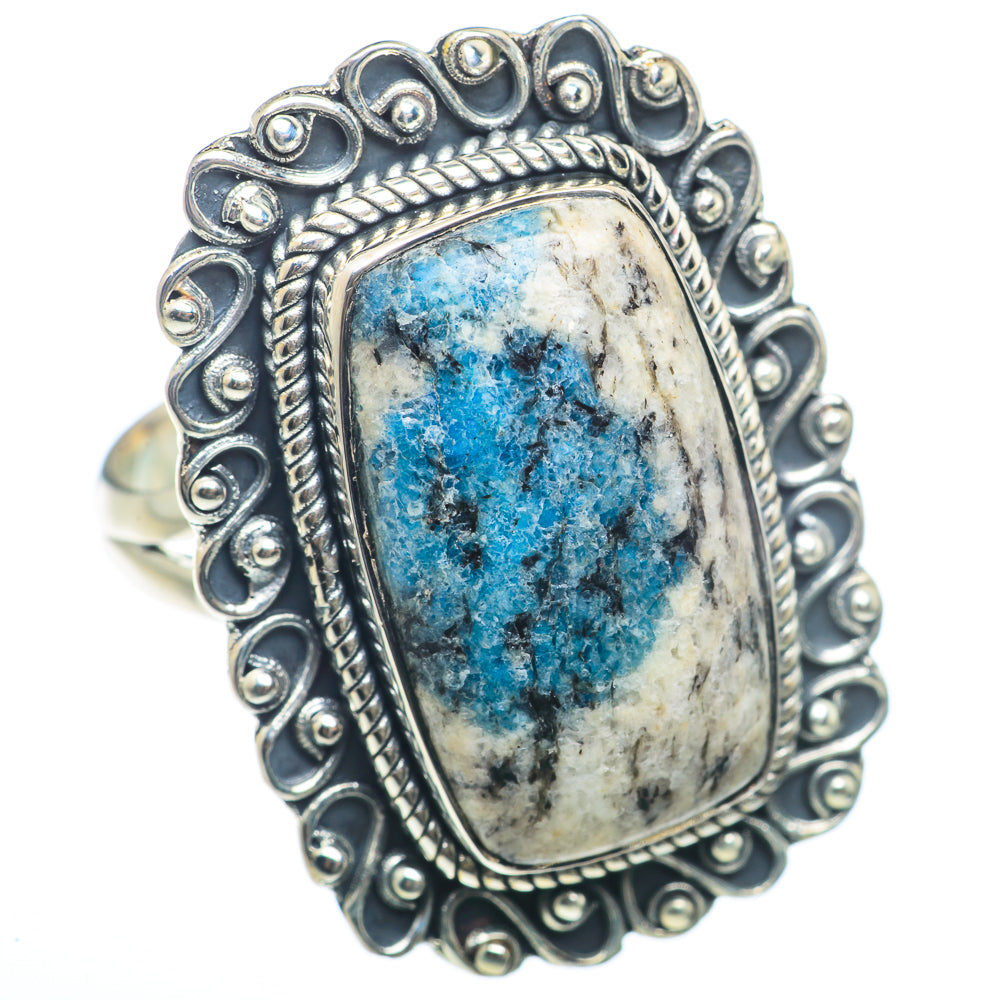 K2 Blue Azurite Rings handcrafted by Anasilvercos - RING73418