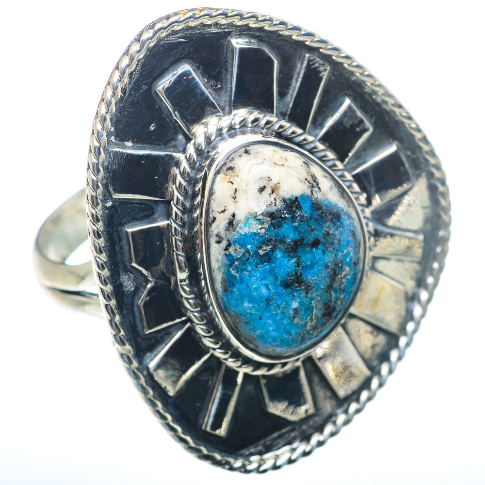 K2 Blue Azurite Rings handcrafted by Anasilvercos - RING73425
