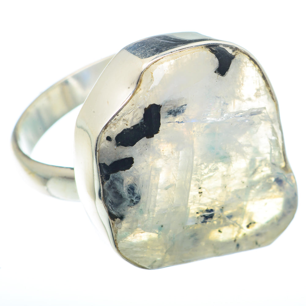 Rainbow Moonstone Rings handcrafted by Anasilvercos - RING73445