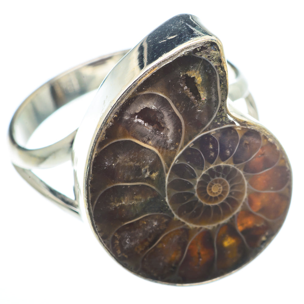Ammonite Fossil Rings handcrafted by Anasilvercos - RING73460