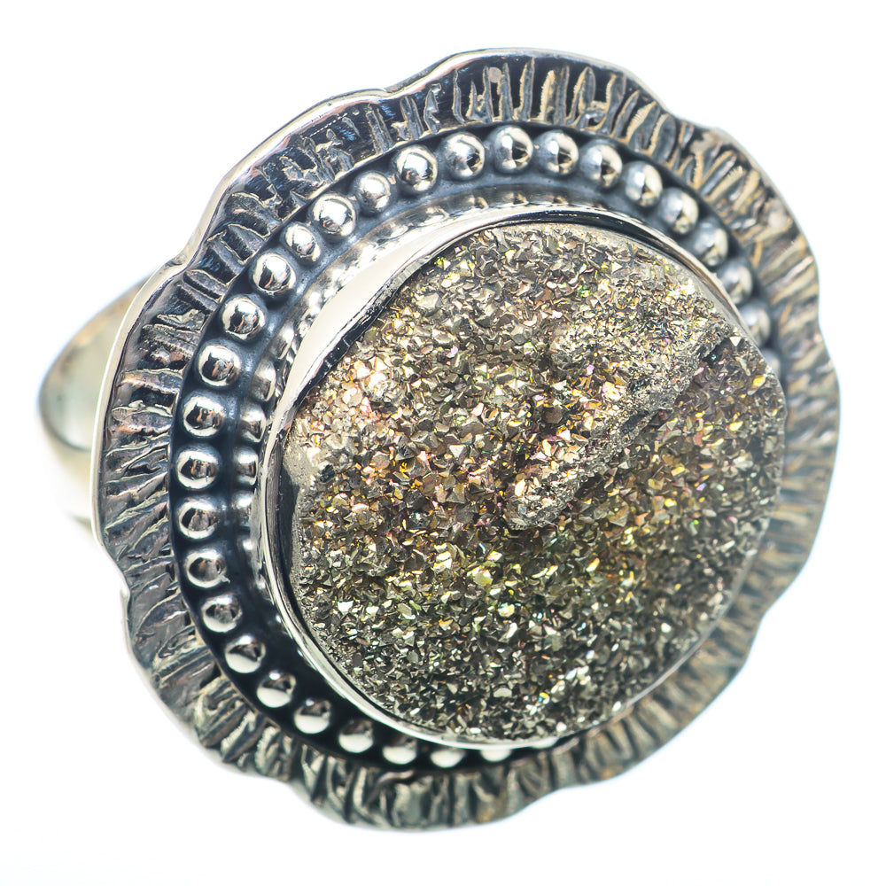 Spectro Pyrite Druzy Rings handcrafted by Anasilvercos - RING73465