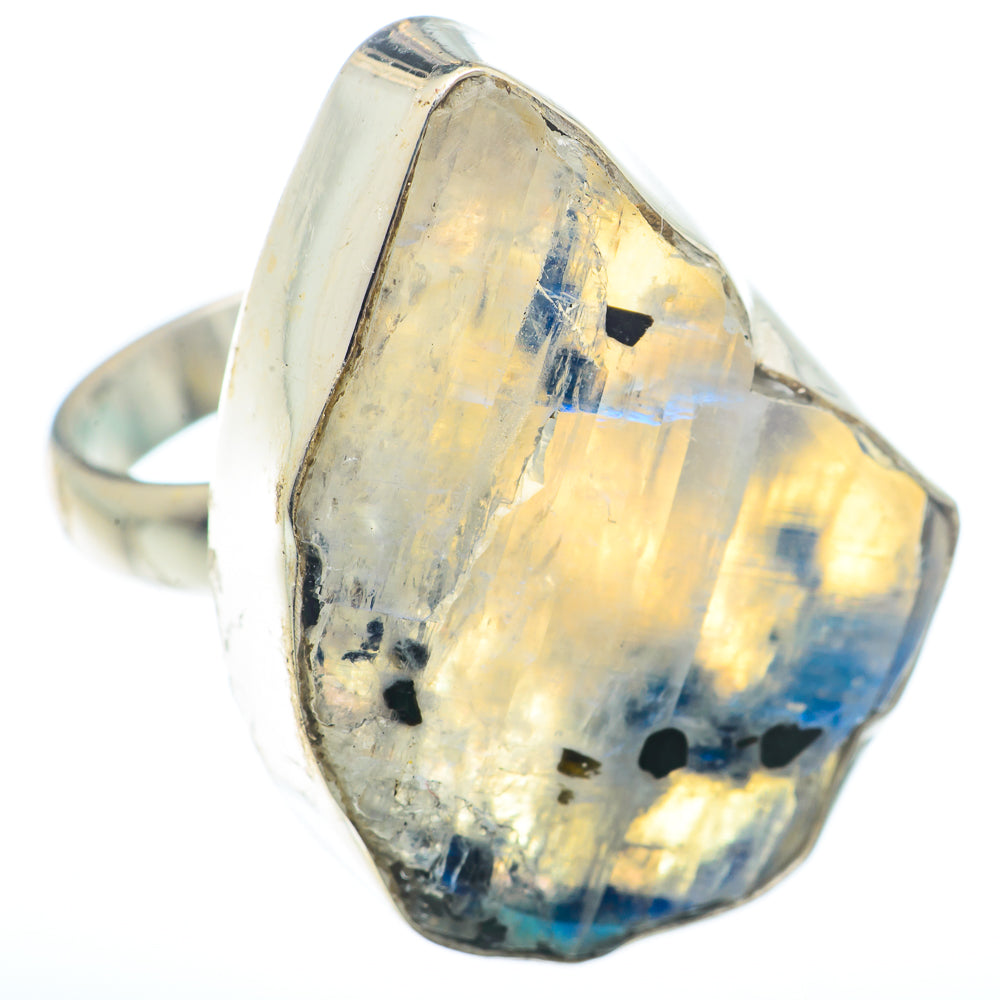 Rainbow Moonstone Rings handcrafted by Anasilvercos - RING73469