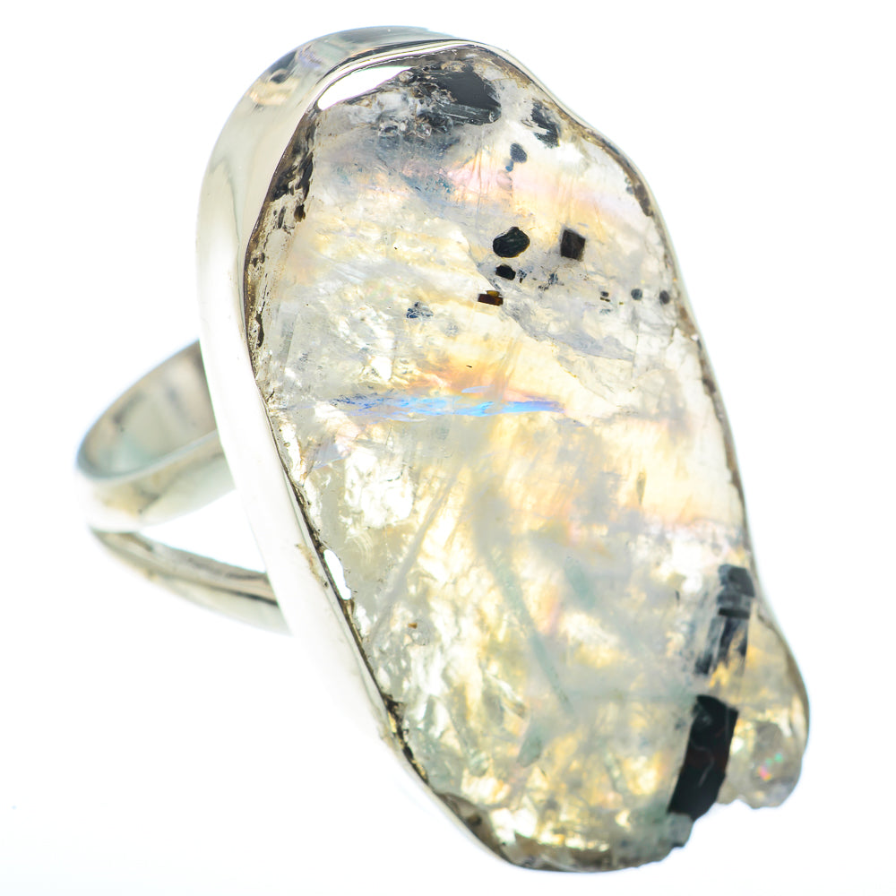 Rainbow Moonstone Rings handcrafted by Anasilvercos - RING73470