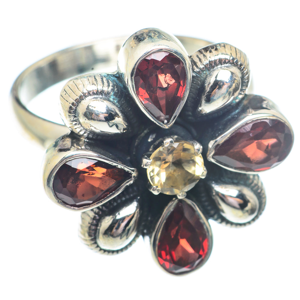 Garnet, Citrine Rings handcrafted by Anasilvercos - RING73496
