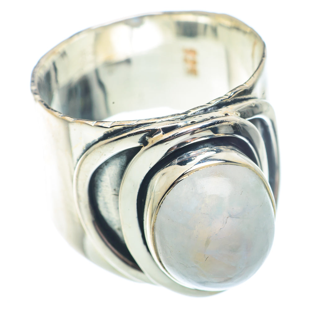 Rainbow Moonstone Rings handcrafted by Anasilvercos - RING73510