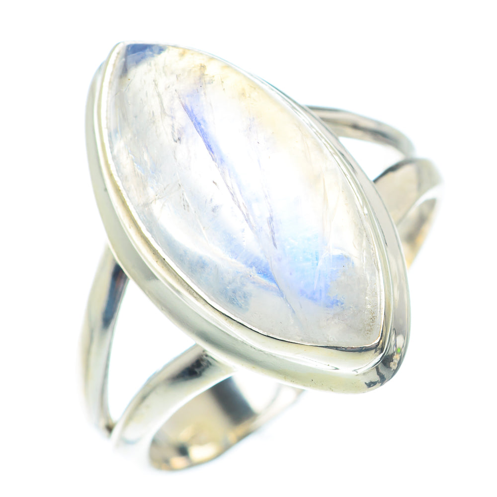 Rainbow Moonstone Rings handcrafted by Anasilvercos - RING73512
