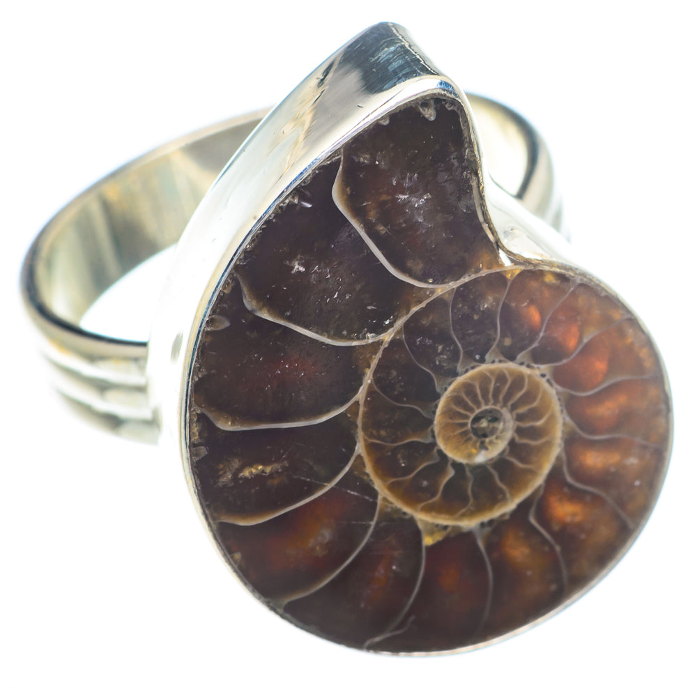 Ammonite Fossil Rings handcrafted by Anasilvercos - RING73538