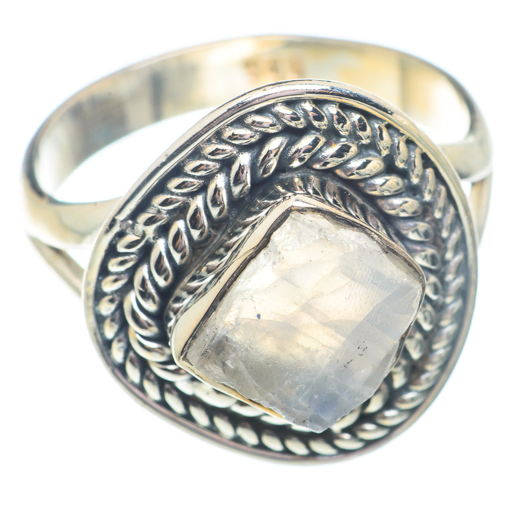 Rainbow Moonstone Rings handcrafted by Anasilvercos - RING73559