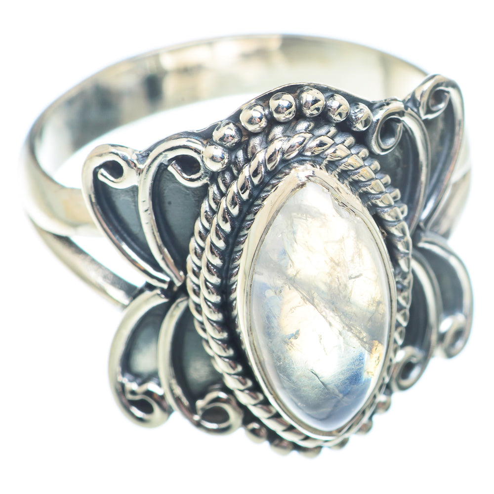 Rainbow Moonstone Rings handcrafted by Anasilvercos - RING73560