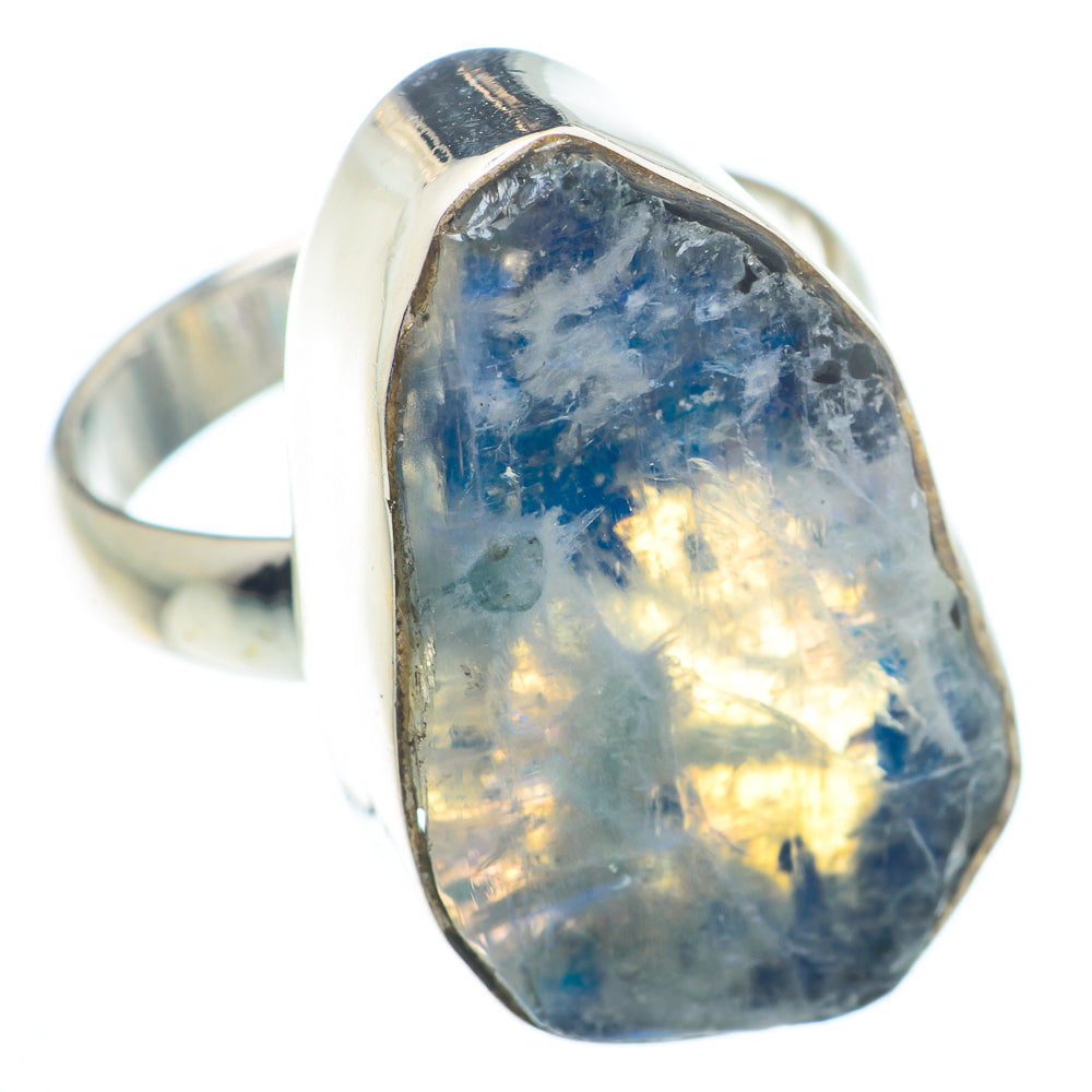 Rainbow Moonstone Rings handcrafted by Anasilvercos - RING73561