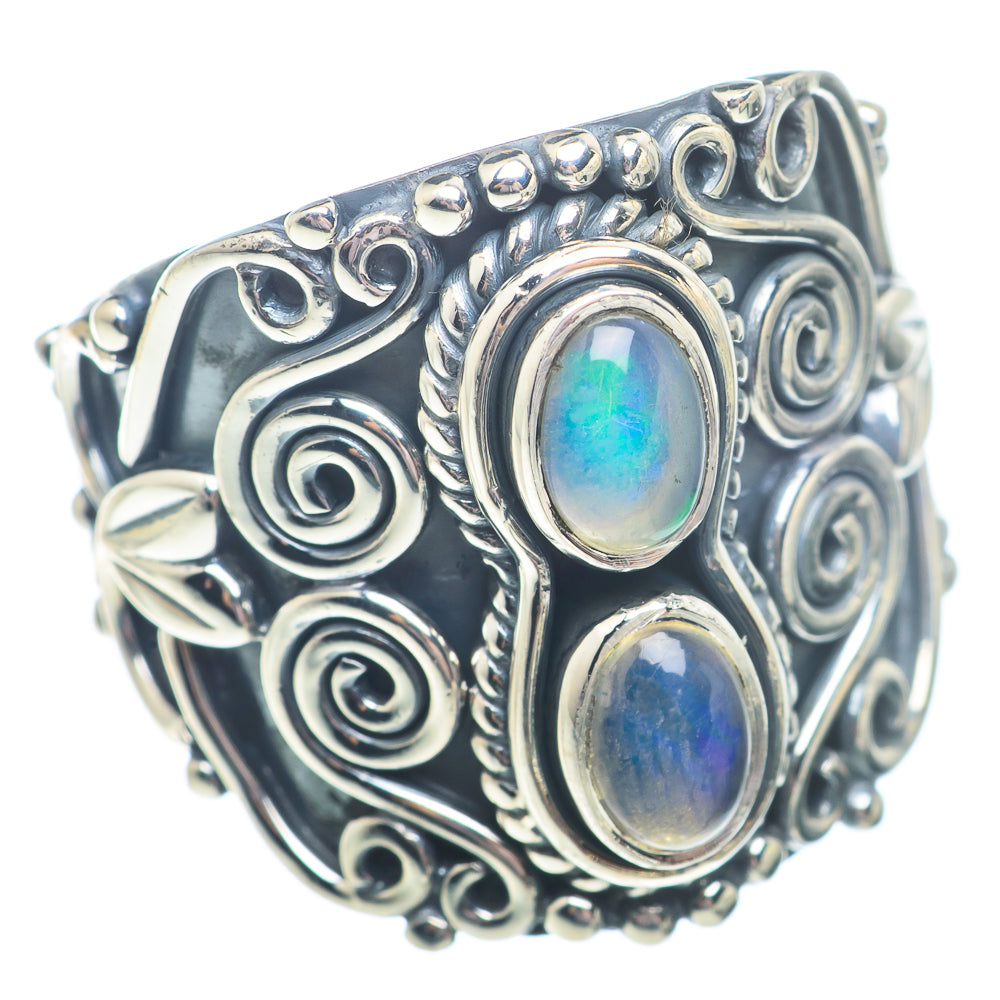 Rainbow Moonstone Rings handcrafted by Anasilvercos - RING73566
