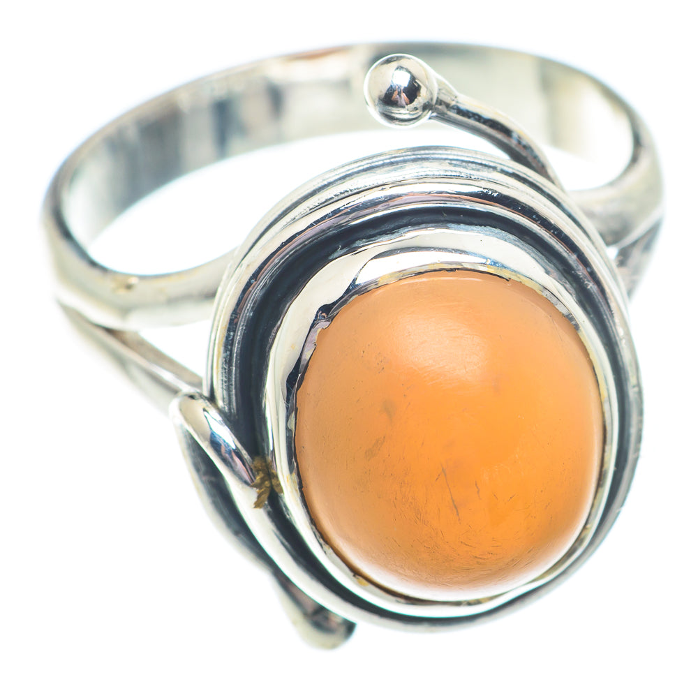 Peach Moonstone Rings handcrafted by Anasilvercos - RING73590