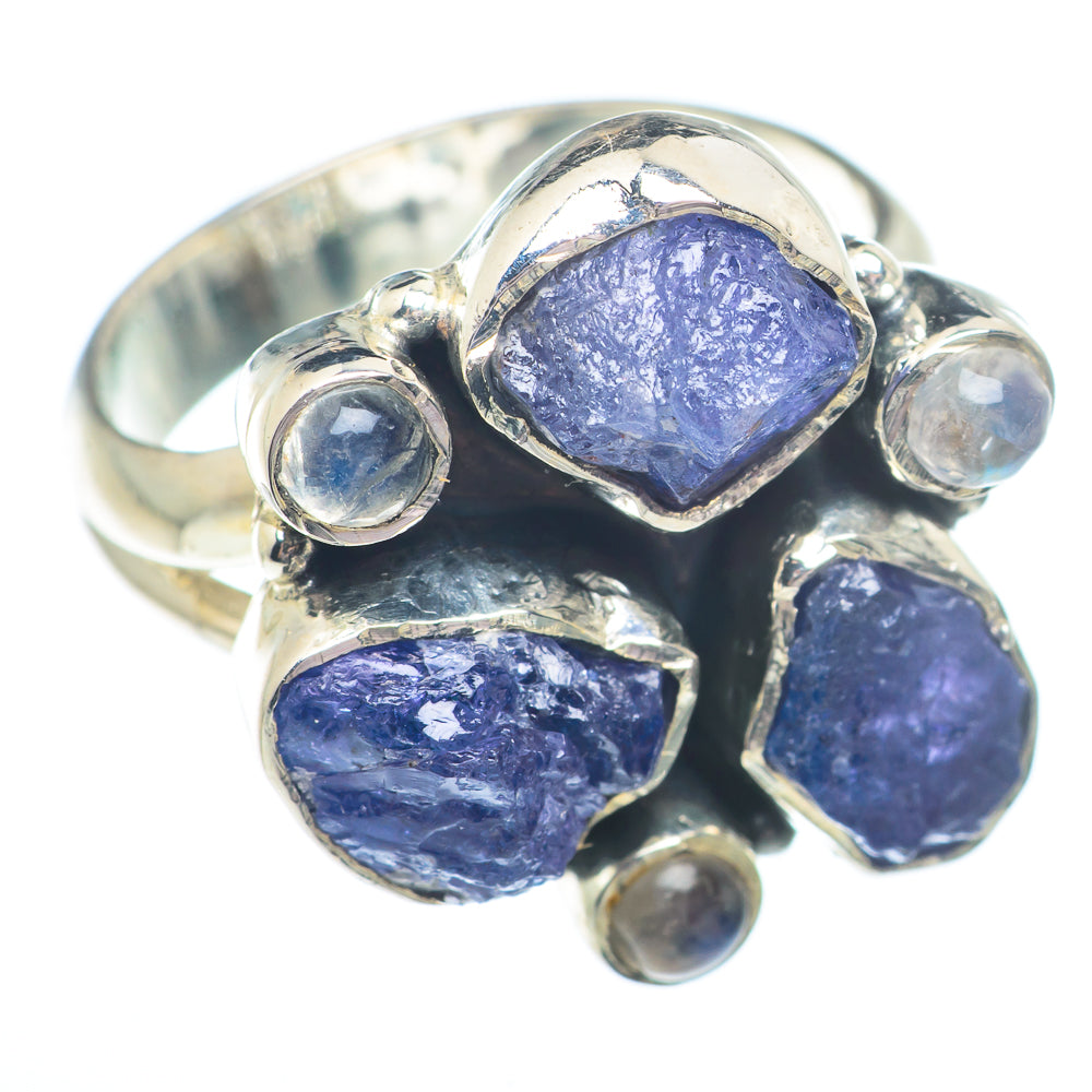 Tanzanite, Rainbow Moonstone Rings handcrafted by Anasilvercos - RING73596