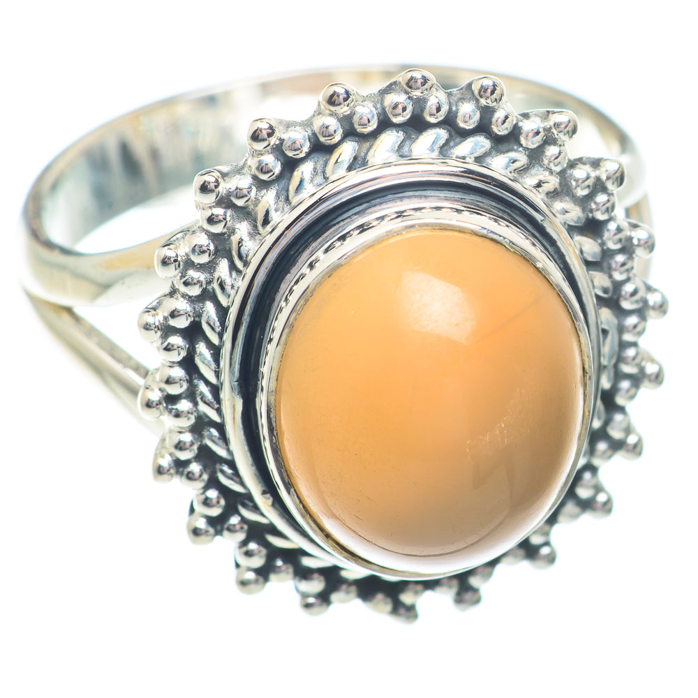 Peach Moonstone Rings handcrafted by Anasilvercos - RING73681
