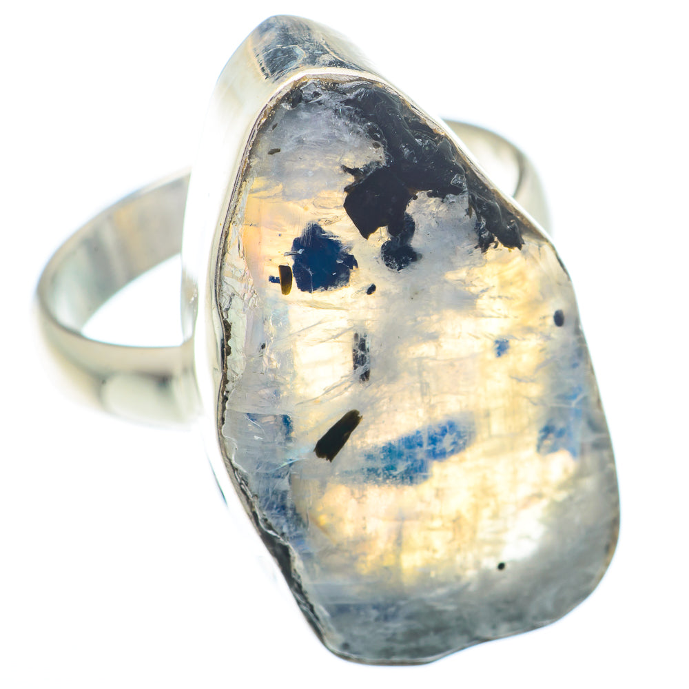 Rainbow Moonstone Rings handcrafted by Anasilvercos - RING73696