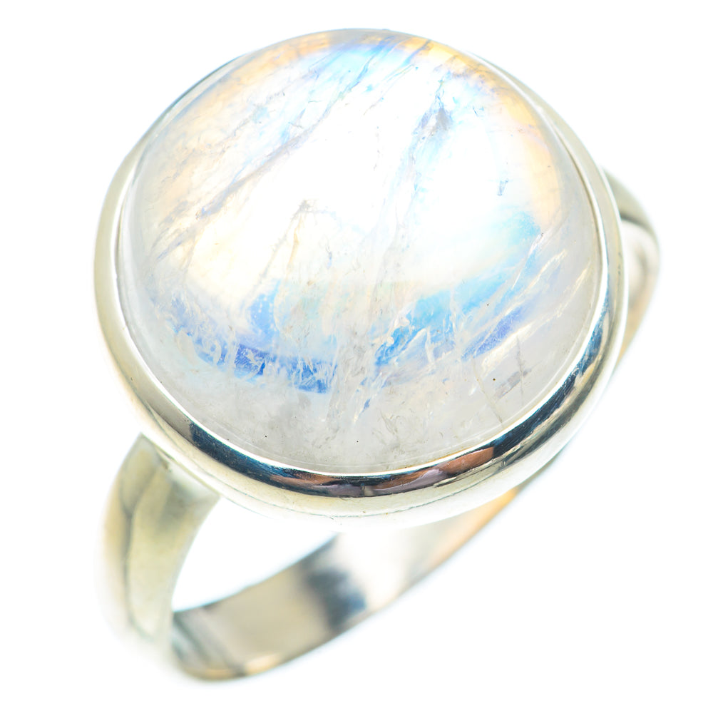 Rainbow Moonstone Rings handcrafted by Anasilvercos - RING73699