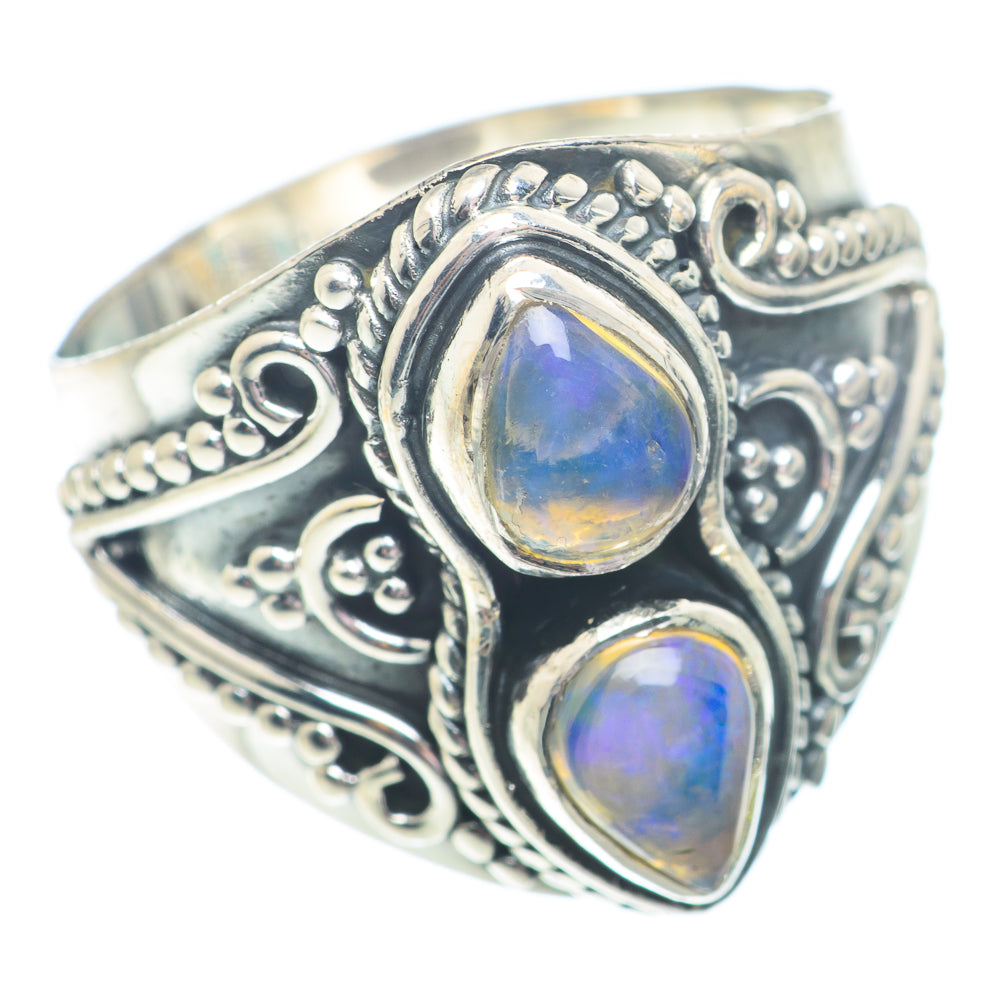 Rainbow Moonstone Rings handcrafted by Anasilvercos - RING73702