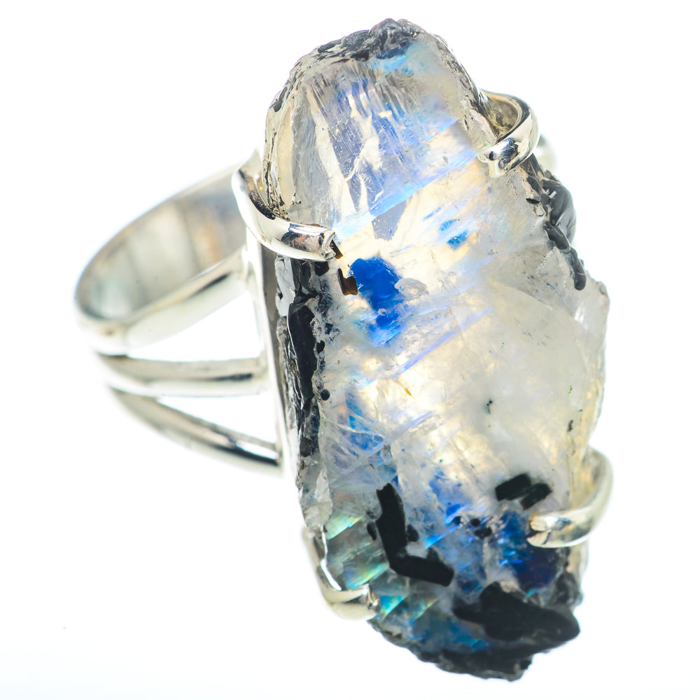 Rainbow Moonstone Rings handcrafted by Anasilvercos - RING73739