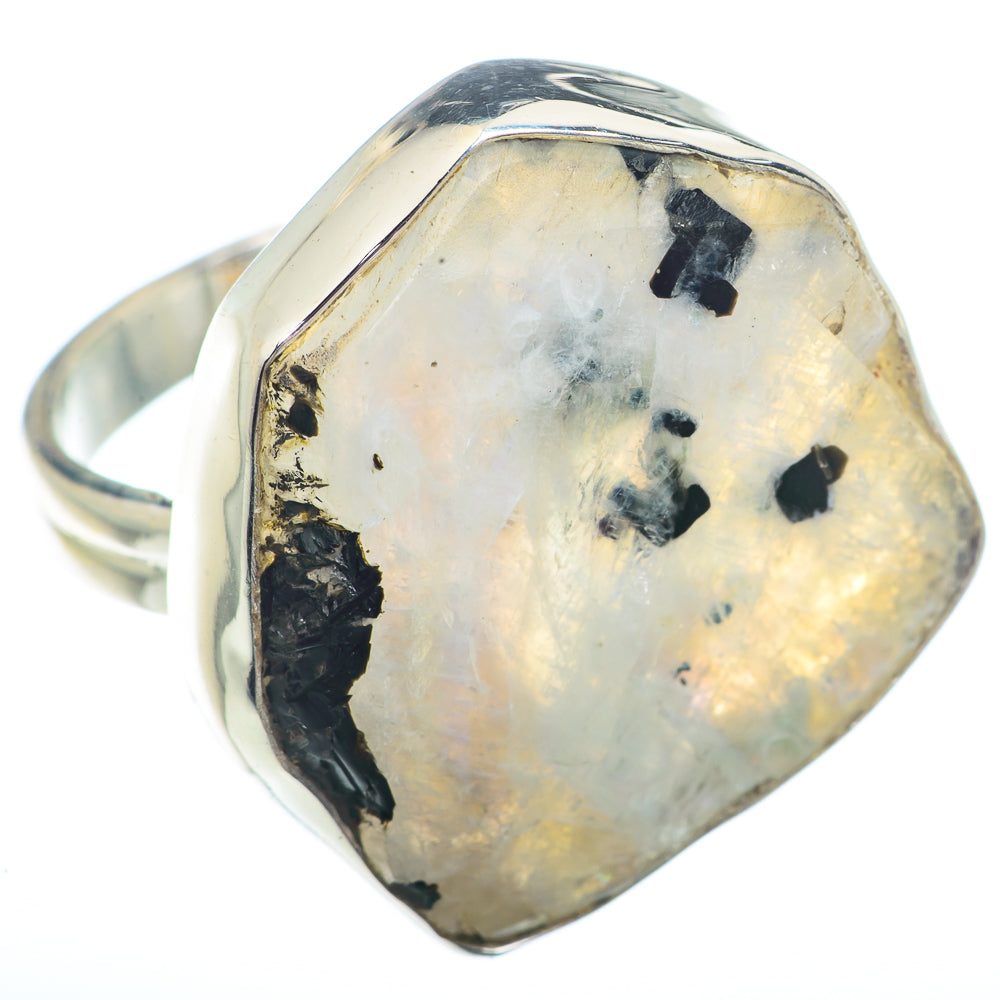 Rainbow Moonstone Rings handcrafted by Anasilvercos - RING73741